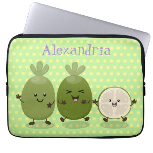 Niedliche Ananas guava feijoa Cartoon Illustration Laptopschutzhülle