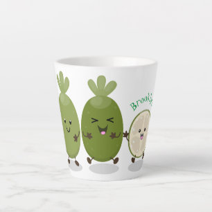 Niedliche Ananas guava feijoa Cartoon Illustration Milchtasse