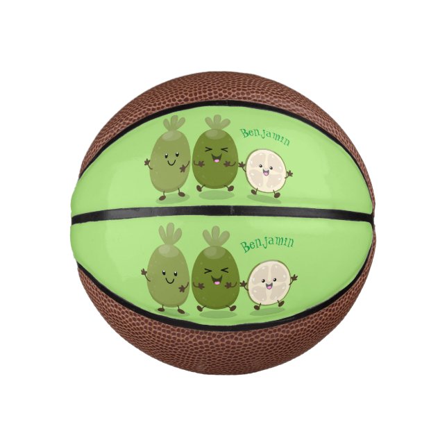 Niedliche Ananas guava feijoa Cartoon Illustration Mini Basketball (Vorderseite)