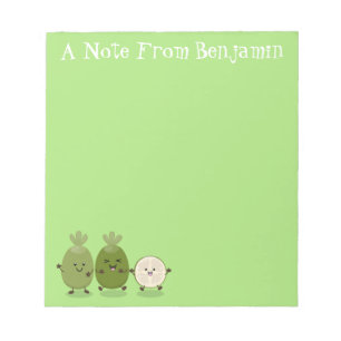 Niedliche Ananas guava feijoa Cartoon Illustration Notizblock