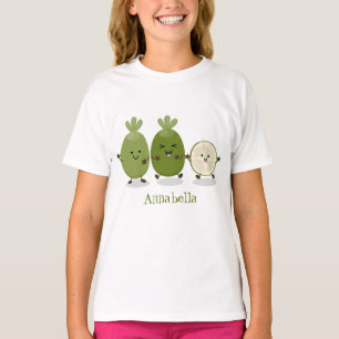 Niedliche Ananas guava feijoa Cartoon Illustration T-Shirt