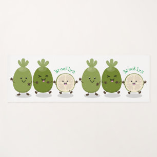 Niedliche Ananas guava feijoa Cartoon Illustration Yogamatte