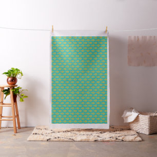 Niedliche Ananas mit blauem Hintergrund Stoff