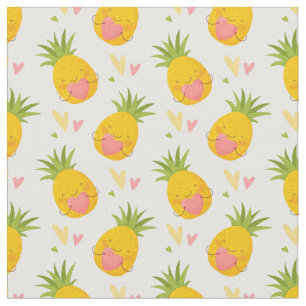 Niedliche Ananas mit Herz-Lungen-Girls Stoff