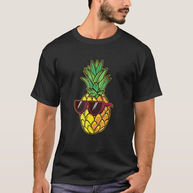 Niedliche Ananas mit Sonnenbrille Sommer T-Shirt (Vorderseite)