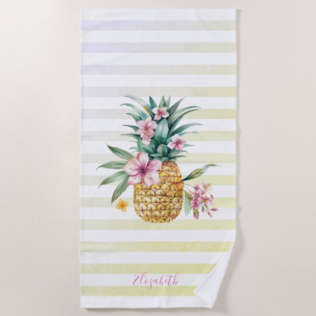 Niedliche Ananas Strandtuch (Vorderseite)