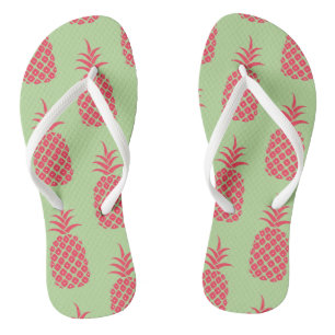 Niedliche Ananas tropisches Fruchtmuster Korallen  Flip Flops