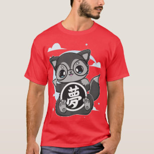Niedliche Anime Black for with Dream Kanji und Jap T-Shirt