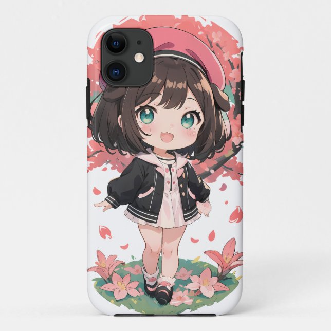 Niedliche Anime Girl & Cherry Blossom Harry Phone  Case-Mate iPhone Hülle (Rückseite)