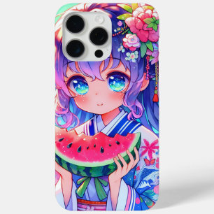 Niedliche Anime Girl Eating Watermelon Case-Mate iPhone Hülle