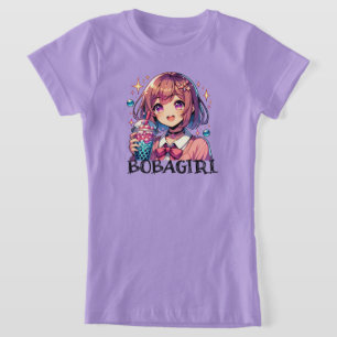 Niedliche Anime Girl Holding Bubble Tee
