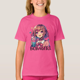 Niedliche Anime Girl Holding Bubble Tee