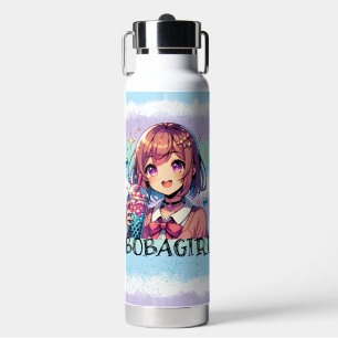 Niedliche Anime Girl Holding Bubble Tee Trinkflasche