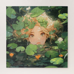 Niedliche Anime Girl in Pond Puzzle