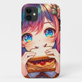 Niedliche Anime Girl isst einen Erdnussbutter und Case-Mate iPhone Hülle