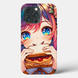 Niedliche Anime Girl isst einen Erdnussbutter und Case-Mate iPhone Hülle