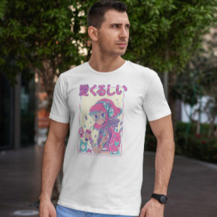 Niedliche Anime-Girl mit Brille T-Shirt