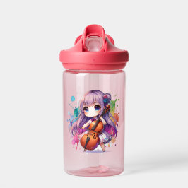 Niedliche Anime Girl Playing Cello Personalisiert Trinkflasche