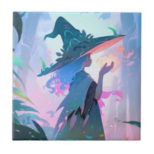 Niedliche Anime Hexe Girl Fantasy Art Fliese