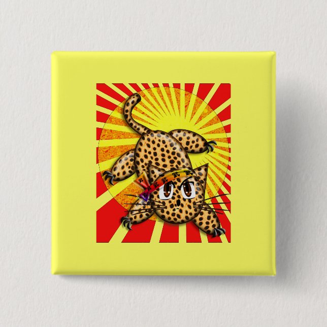 Niedliche Anime Leopard Kitty Rainbow Head Band Button (Vorderseite)