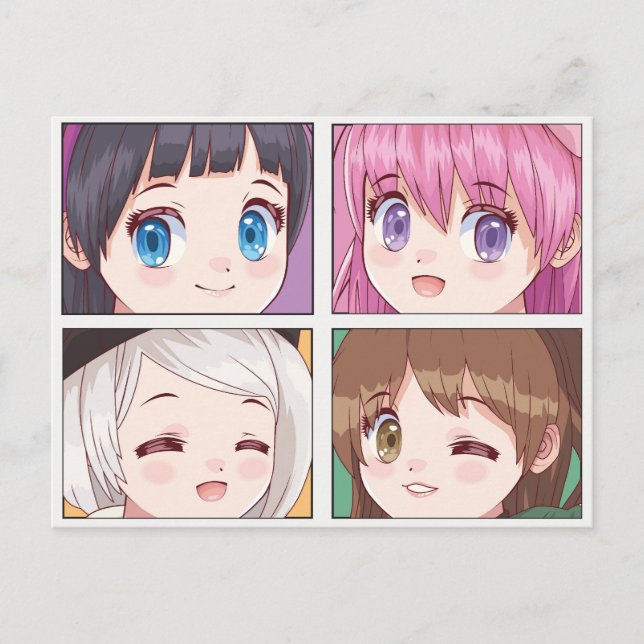 Niedliche Anime-Postkarte Postkarte (Vorderseite)