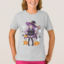 Niedliche Anime Witch Girl Halloween Kinder T - Sh T-Shirt