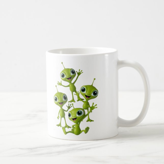 Niedliche animierte Außerirdischen Kaffeetasse (Rechts)