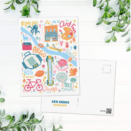 Niedliche Ann Arbor Michigan Lieblingskarte Postkarte