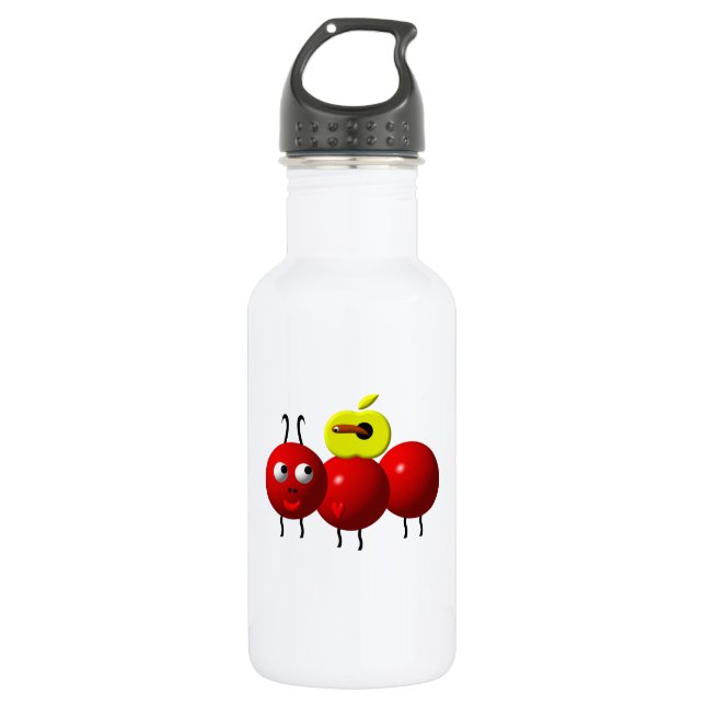 Niedliche Ante mit Apfel Trinkflasche (Vorderseite)