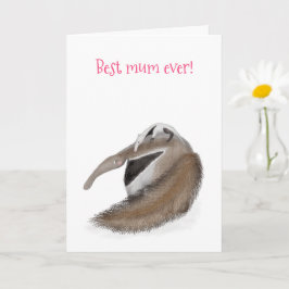 Niedliche Anteaterkarte "Beste Mutter je" Mutterta Karte