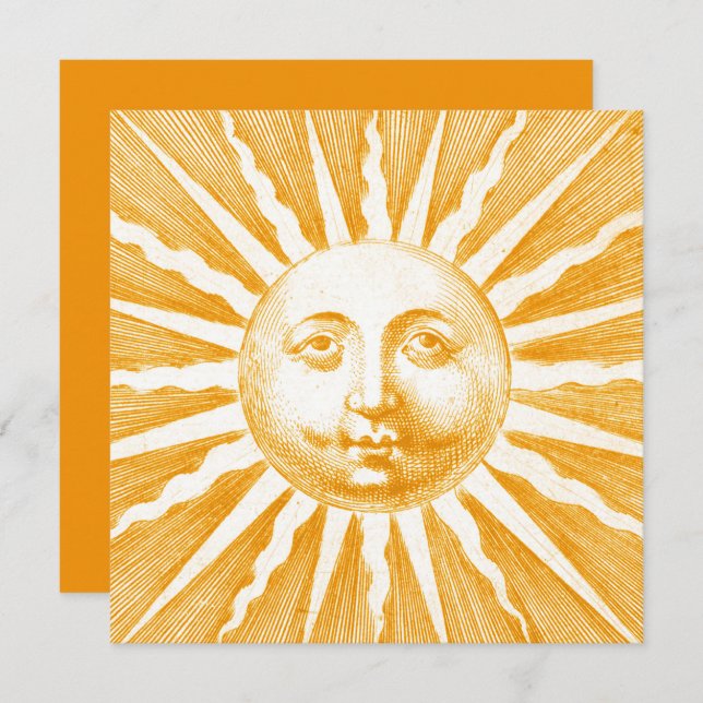 Niedliche antike Vintage goldgelbe Sonnenwand (Vorne/Hinten)