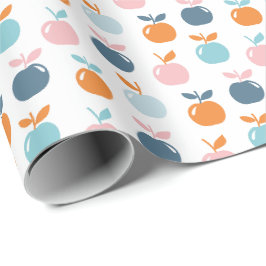 Niedliche Äpfel auf Weiß Geschenkpapier