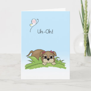 Niedliche Apologie Karte Big Brown Puppy Dose Auge