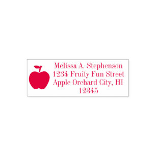 Niedliche Apple-Frucht-Rücksendeadresse-Briefmark Permastempel