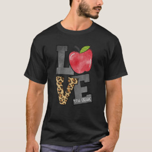 Niedliche Apple Leopard Liebe 4Th Grad Team Vierte T-Shirt