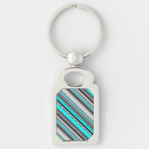 Niedliche Aqua-Aztec-Muster Schlüsselanhänger