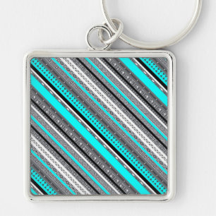 Niedliche Aqua-Aztec-Muster Schlüsselanhänger
