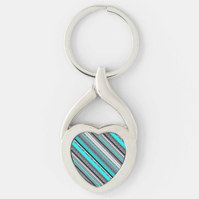 Niedliche Aqua-Aztec-Muster Schlüsselanhänger (Vorderseite)