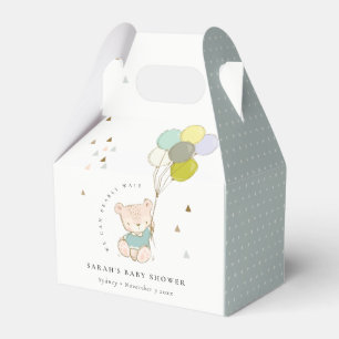 Niedliche Aqua Bearly Wait Bären Balloon Baby Dusc Geschenkschachtel