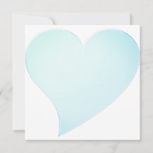 Niedliche Aqua Blue Big Herz Valentine Tageskarte