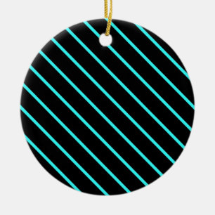 Niedliche Aquafarben mit Monogramm, schwarz Streif Keramik Ornament