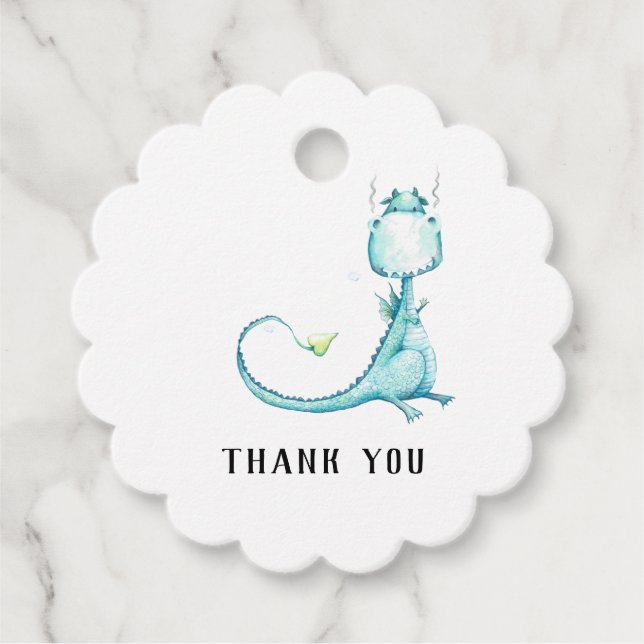 * Niedliche Aquamarine Blue Dragon Baby Dusche Vie Geschenkanhänger (Vorderseite)