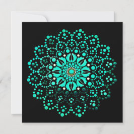Niedliche Aquamarine Mandala Blank Note Card Dankeskarte