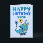 Niedliche Aquamarine T-Rex Dino Grandson 1. Geburt Karte<br><div class="desc">Niedliches Aquamarines T-Rex Dino Grandson 1. Geburtstag, dieses Design ist für jeden, der etwas Schönes für einen kleinen Jungen zu seinem 1. Geburtstag sucht. Wenn Sie sich für die Einladung zum 1. Geburtstag, besonders für Ihren Enkel, interessieren, ist diese Einladung genau das Richtige für Sie. Das Design umfasst einen niedlichen...</div>