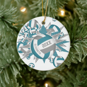 niedliche aquamarine Volleyball-Blowout-Girls Keramik Ornament