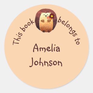 Niedliche Aquarell Igel Tierplatte Runder Aufkleber