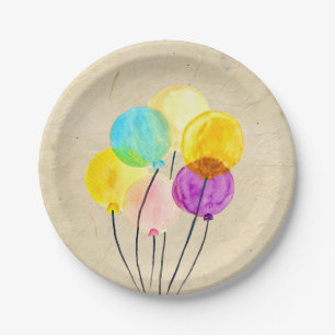 Niedliche Aquarellballons Pappteller