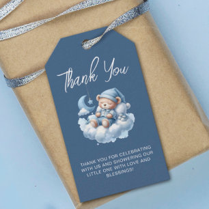 Niedliche Aquarellbär Babydusche Danke Geschenkanhänger