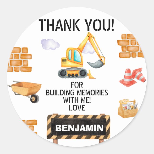 Niedliche Aquarellbauweise Geburtstag Runder Aufkleber (Vorderseite)