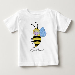 Niedliche Aquarellbiene mit fröhlichem Lächeln Baby T-shirt
